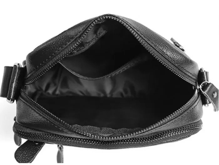 Чоловіча барсетка 18х21х7, сумка шкіряна планшетка через плече Tiding Bag SK N5386 чорна