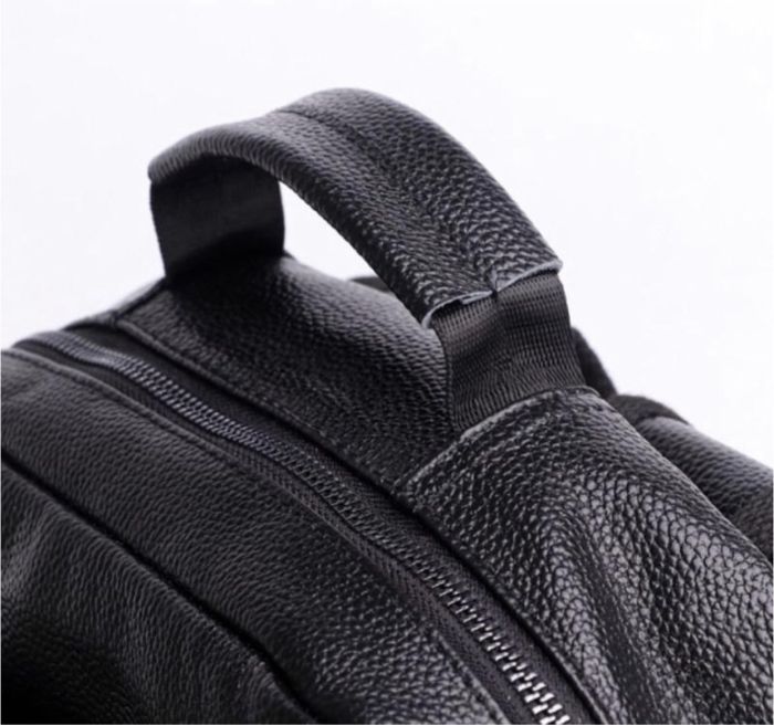 Міський чоловічий шкіряний рюкзак 28х42х18, сумка на плечі для ноутбука Tiding Bag B2-03555A, чорна