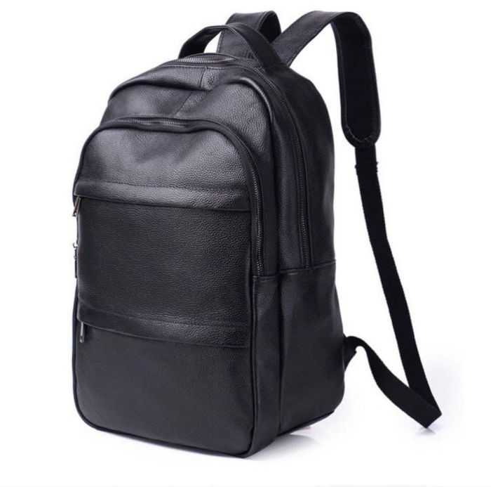 Чоловічий рюкзак для ноутбука та документів 28х42х18, сумка на спину з натуральної шкіри Tiding Bag B2-37342A