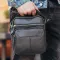 Чоловічий шкіряний месенджер 18x22x8, сумка планшет через плече Tiding Bag A25F-1519A чорний