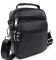 Чоловіча сумка-барсетка шкіряна 22х24х8 / месенджер на одне плече для міста та подорожей, чорний