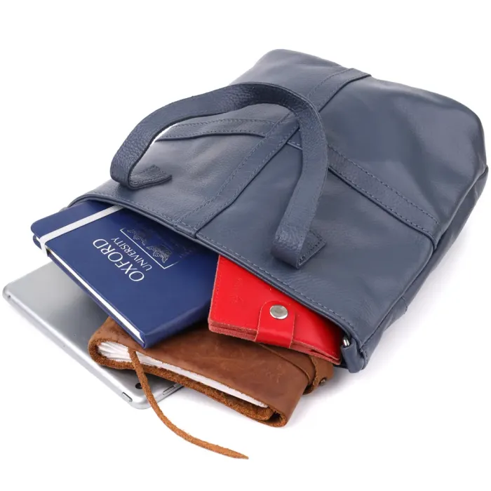 Красива сумка жіноча з натуральної шкіри Vintage 22995 Синій