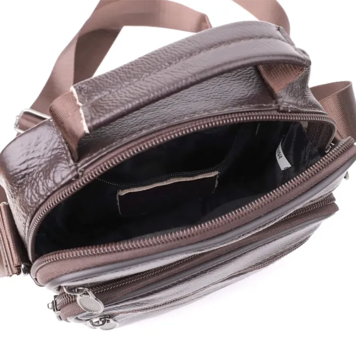 Невелика вертикальна сумка з ручкою для чоловіків з натуральної шкіри Vintage 22865 Коричневий