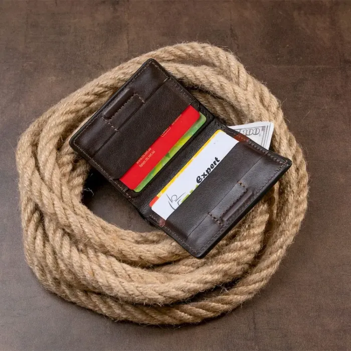 Вертикальне портмоне-кредитниця комбі в гладкій шкірі GRANDE PELLE 11328