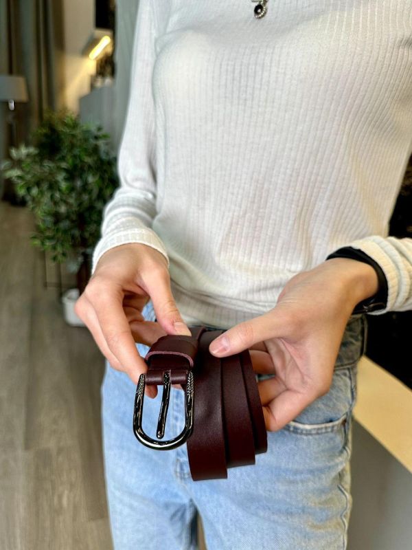 Класичний ремінь в кольорі бордо