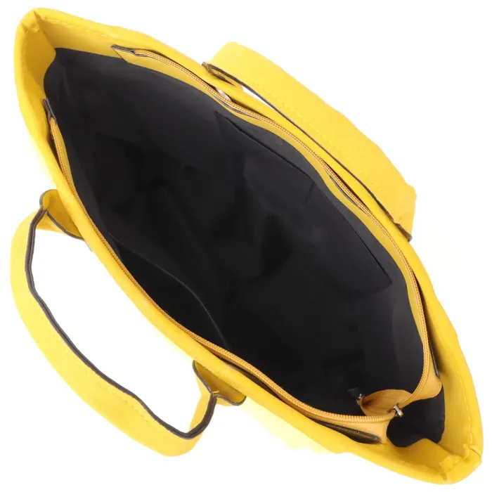 Яскрава жіноча сумка на літо з якісного текстилю Vintage 15135 Жовтий