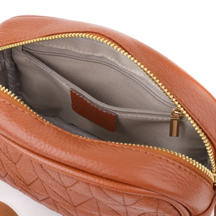 Стьобана сумка для жінок з натуральної шкіри Vintage 22899 Рудий