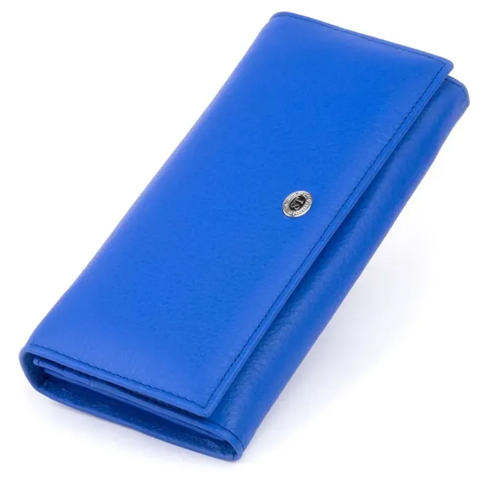 Гаманець на магнітах із клапаном жіночий ST Leather 19243 Синій
