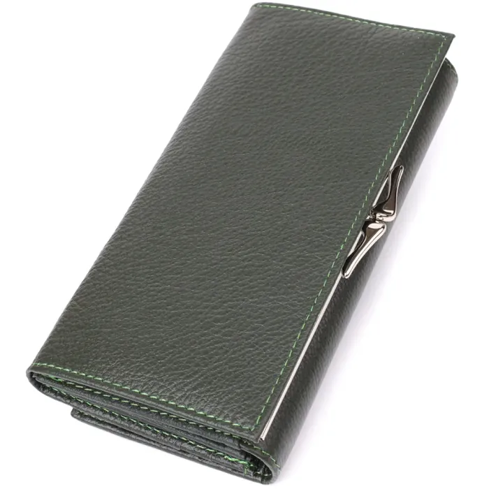 Стильний гаманець для жінок з монетницею із натуральної шкіри ST Leather 23106 Зелений