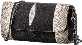 Сумка - клатч STINGRAY LEATHER 18219 із натуральної шкіри морського скату Чорна