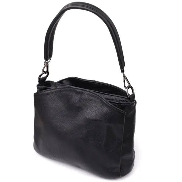Сумка на плече з натуральної шкіри Vintage 23007 Чорний