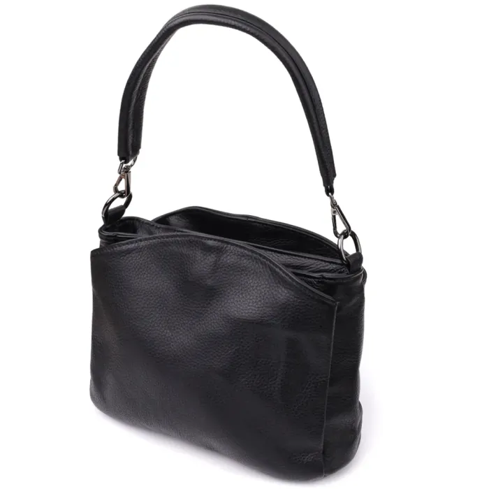 Сумка на плече з натуральної шкіри Vintage 23007 Чорний