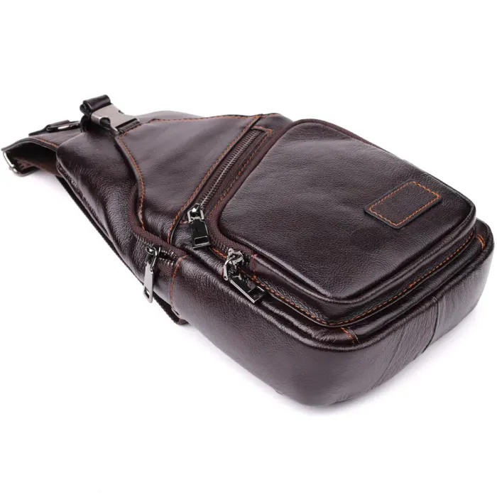 Практична сумка через плече з натуральної шкіри Vintage 23050 Коричневий