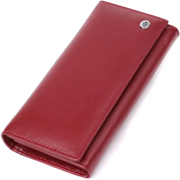 Місткий жіночий гаманець із натуральної шкіри ST Leather 23089 Бордовий