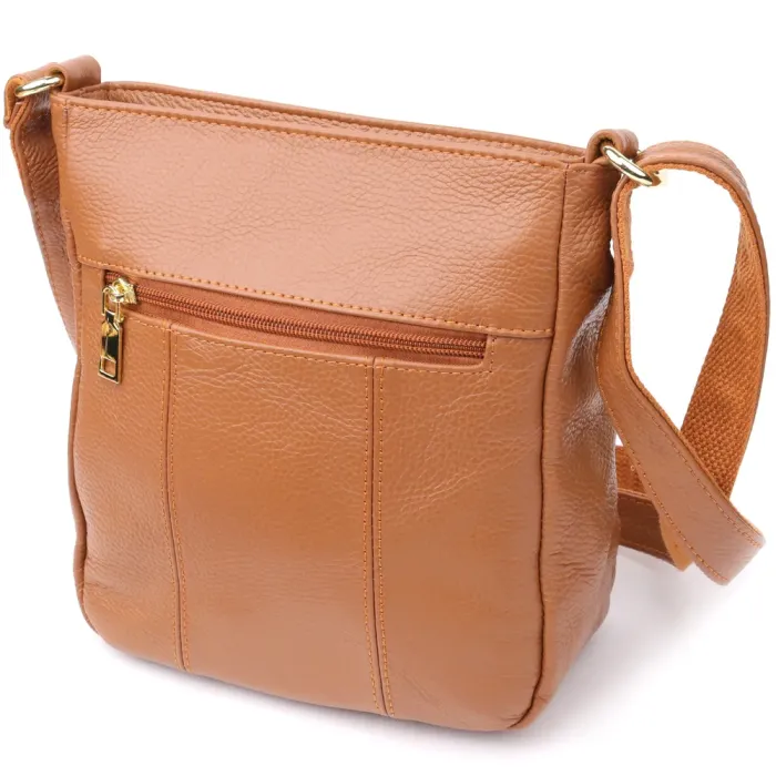Зручна вертикальна сумка жіноча з натуральної шкіри 15125 Vintage Рудий