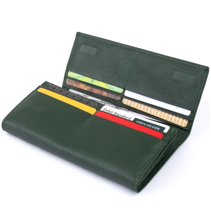 Гаманець на магнітах із клапаном жіночий ST Leather 19240 Зелений