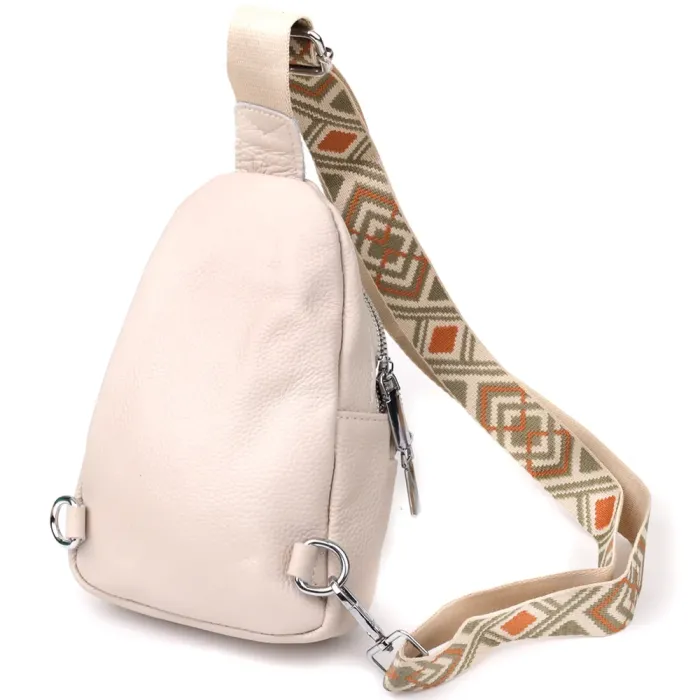 Сумка-слінг із натуральної шкіри для жінок Vintage 22936 Білий