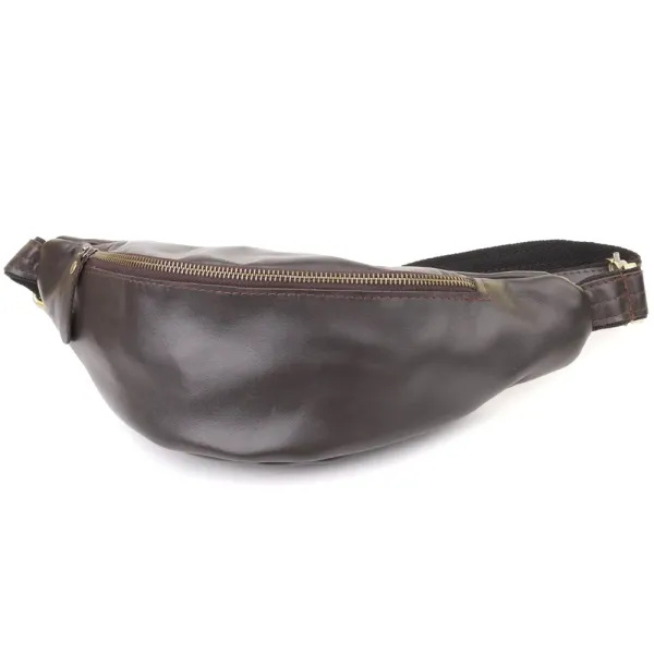 Сумка бананка відмінної якості з гладкої натуральної шкіри Shvigel 23144