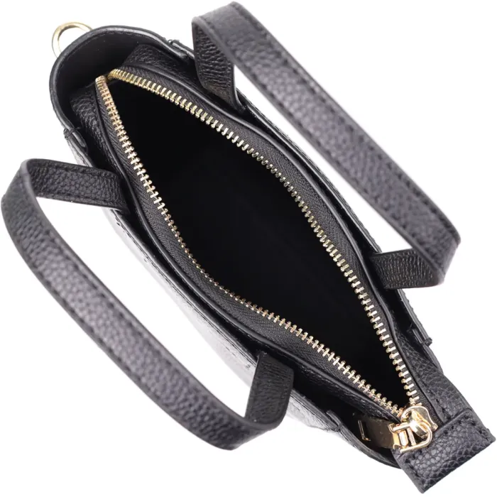 Трапецієподібна сумка для жінок з натуральної шкіри Vintage 22916 Чорний