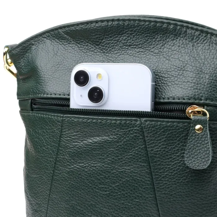 Компактна жіноча сумка з натуральної шкіри 15120 Vintage Зелений