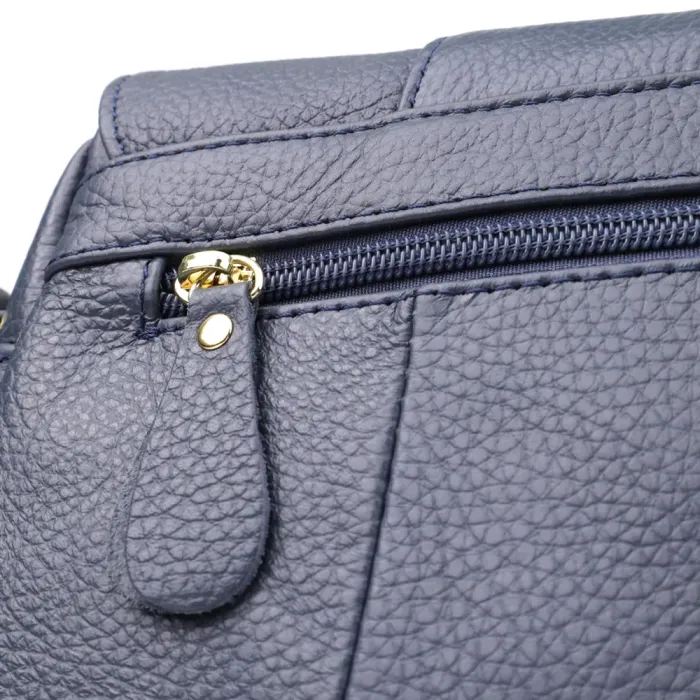 Практична сумка з натуральної шкіри для жінок Vintage 22971 Синій