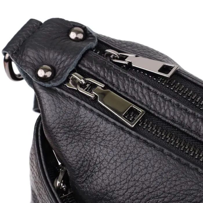 Практична жіноча сумка з натуральної шкіри Vintage 23011 Чорний