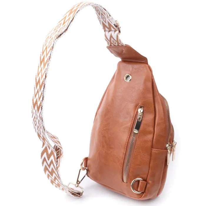 Невелика жіноча сумка з однією лямкою через плече з гладкої екошкіри Vintage 22767 Рудий