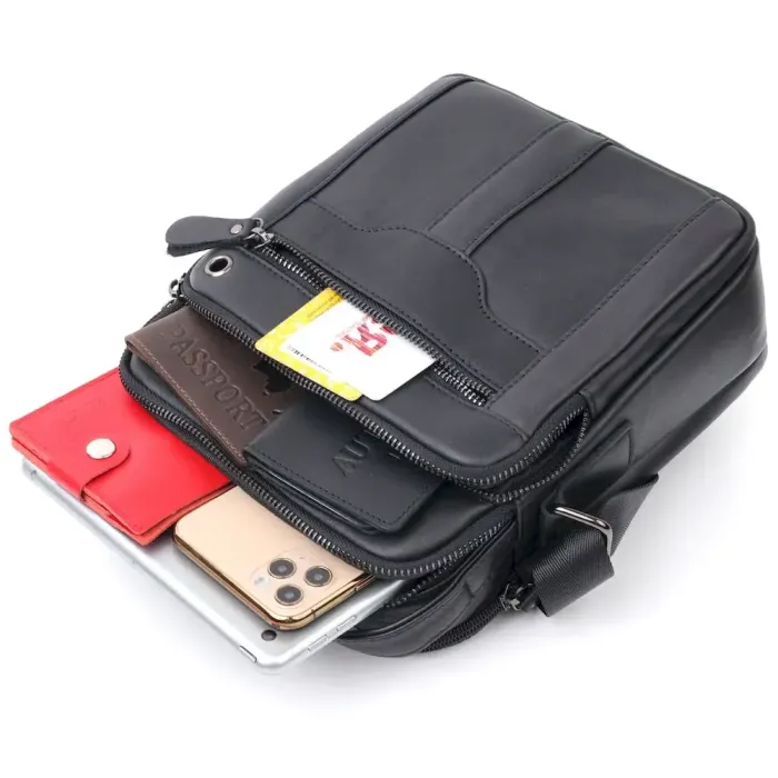 Сумка чоловіча Vintage 20826 шкіряна Чорний