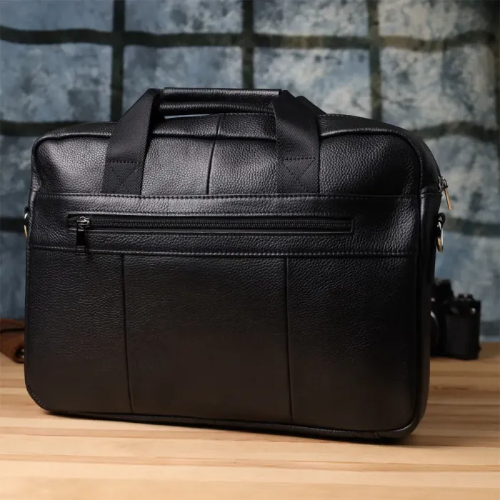 Діловий портфель для чоловіків із натуральної шкіри Vintage 23039 Чорний