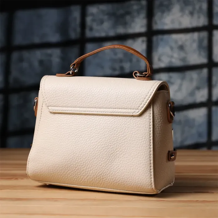 Елегантна жіноча сумка з екошкіри Vintage 15146 Бежевий