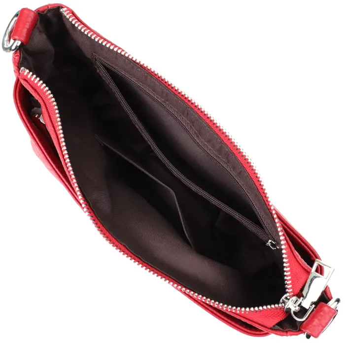 Жіноча шкіряна сумка з двома зручними ремінцями Vintage 22927 Червоний