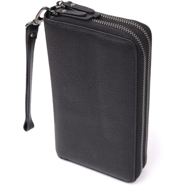 Цікавий чоловічий клатч із натуральної шкіри Vintage 23063 Чорний