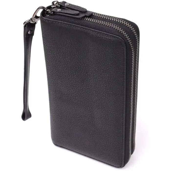 Цікавий чоловічий клатч із натуральної шкіри Vintage 23063 Чорний