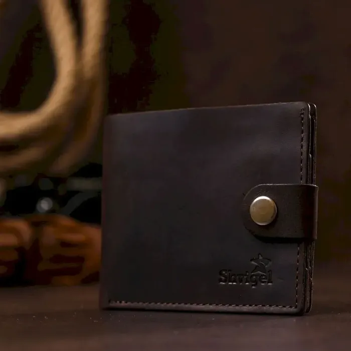 Матове вінтажне портмоне для чоловіків Shvigel 16454 Коричневий