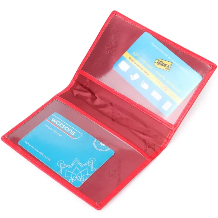 Яскрава обкладинка на паспорт універсального формату із натуральної шкіри ST Leather 23080 Червоний