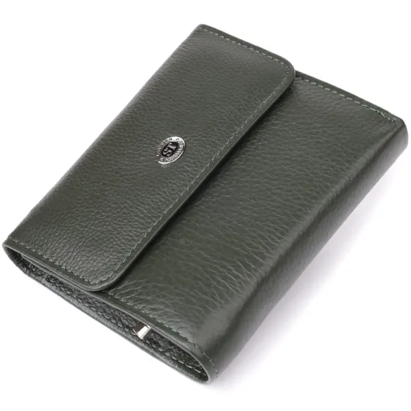 Жіночий гаманець середнього розміру із натуральної шкіри ST Leather 23074 Зелений