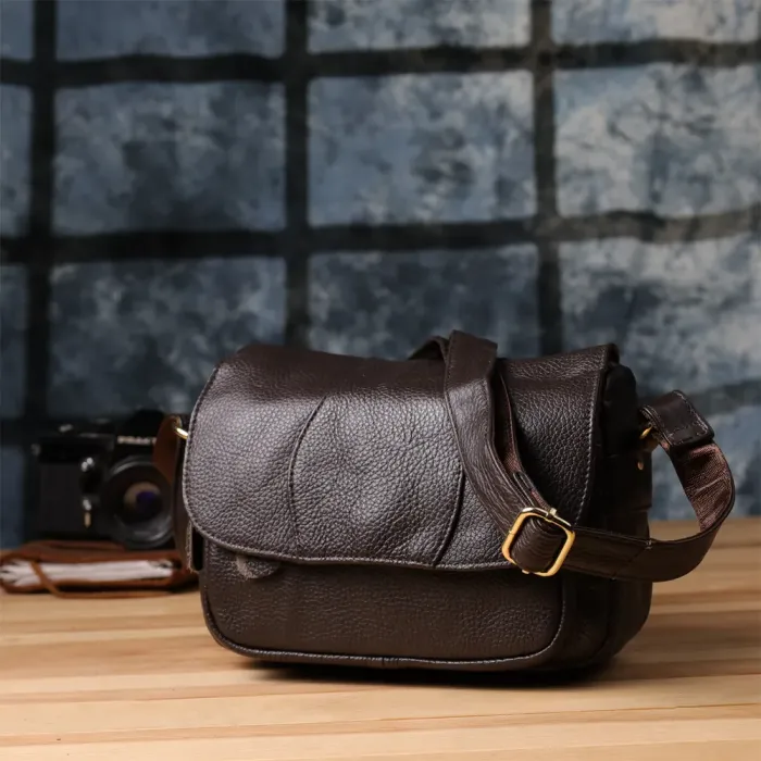 Сумка з натуральної шкіри для стильних жінок Vintage 22973 Коричневий