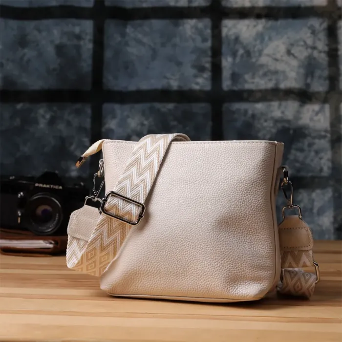 Повсякденна плечова сумка з натуральної шкіри Vintage 22915 Білий