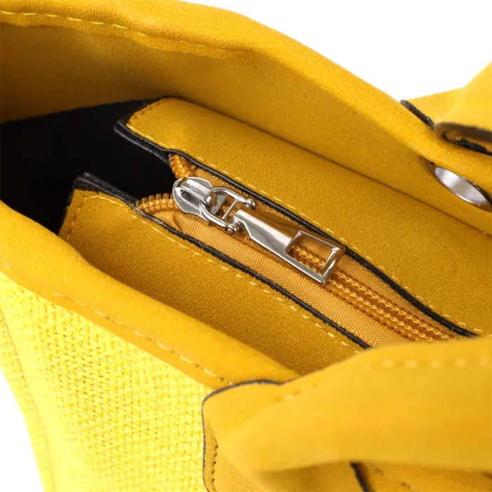 Яскрава жіноча сумка на літо з якісного текстилю Vintage 15135 Жовтий