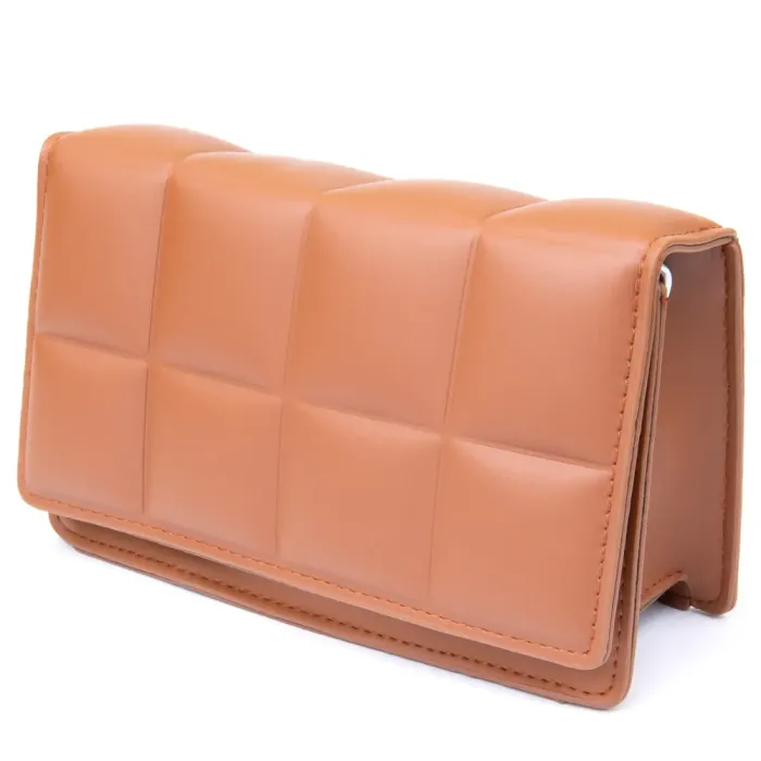 Горизонтальна м'яка сумка зі шкірозамінника Vintage 14909 Коричнева