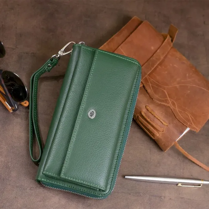 Шкіряний гаманець жіночий ST Leather 19294 Зелений