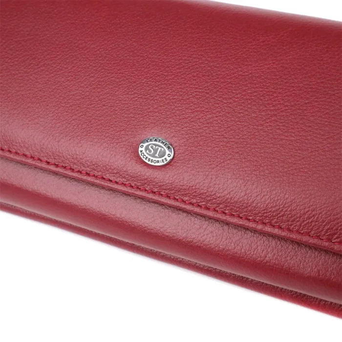 Жіночий гаманець з кишенею для телефону з натуральної шкіри ST Leather 23069 Бордовий