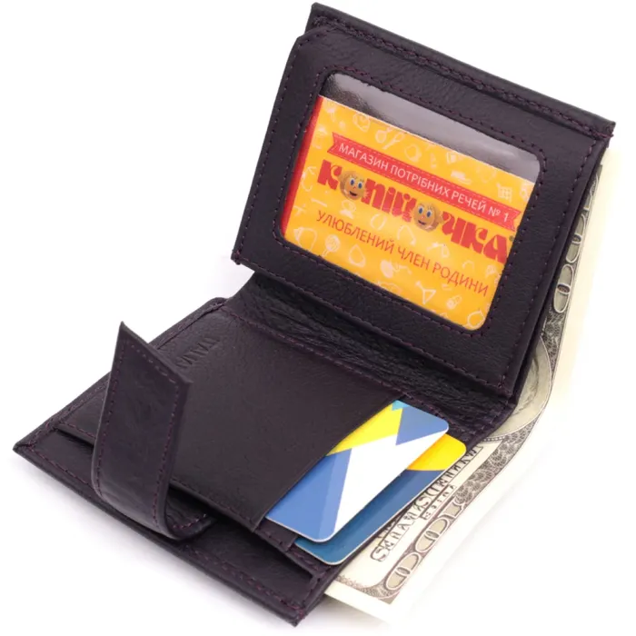 Компактний жіночий гаманець із натуральної шкіри ST Leather 22855 Коричневий