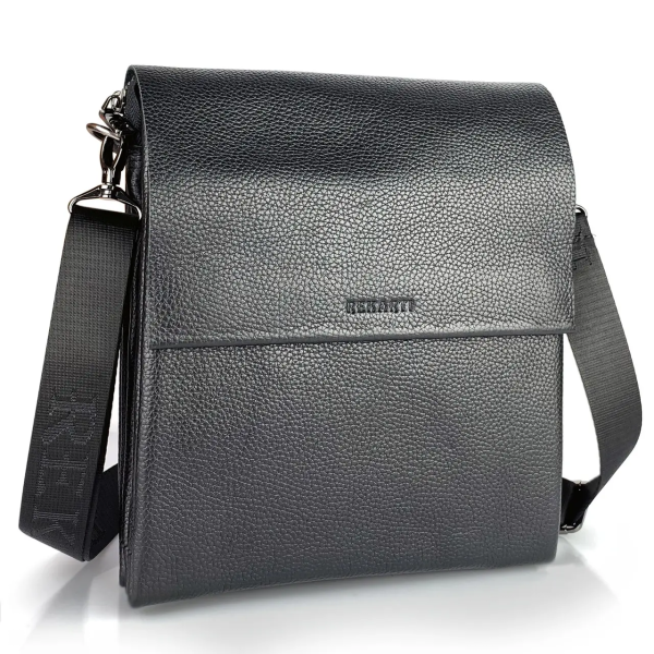 Чоловічий шкіряний месенджер 23х26х6, сумка планшет через плече BEXHILL TD-18621 чорний