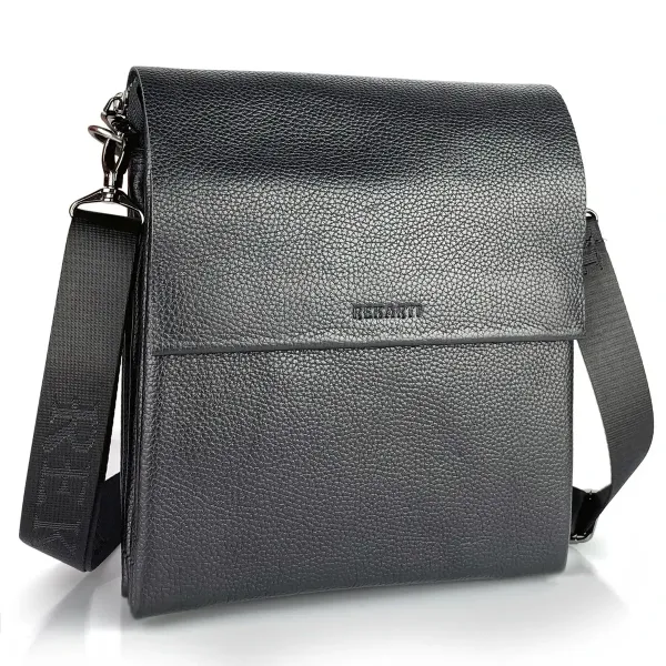 Чоловічий шкіряний месенджер 23х26х6, сумка планшет через плече BEXHILL TD-18621 чорний