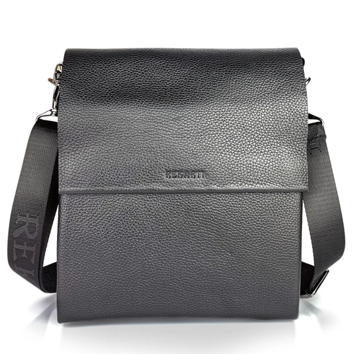Чоловічий шкіряний месенджер 23х26х6, сумка планшет через плече BEXHILL TD-18621 чорний
