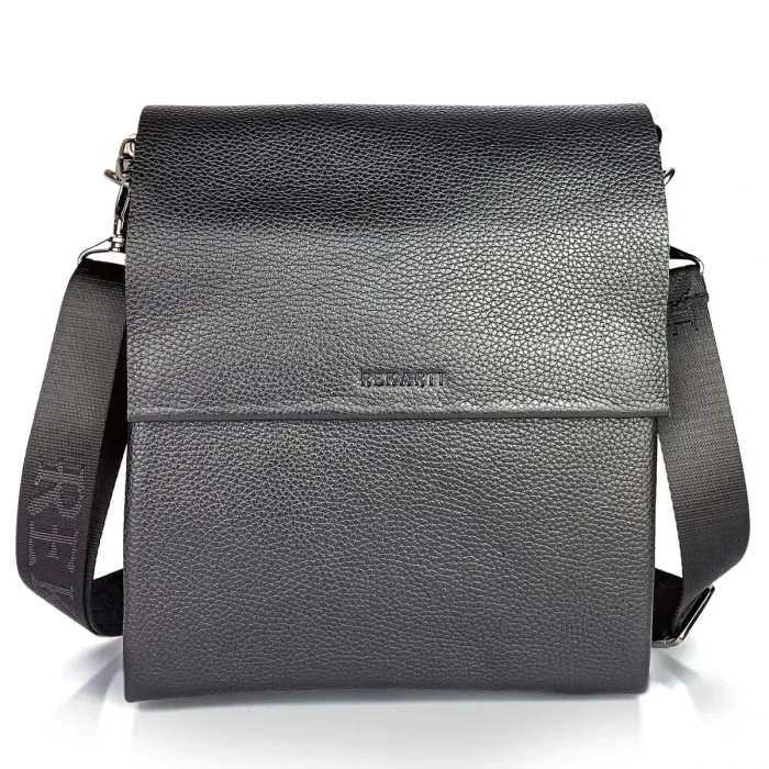 Чоловічий шкіряний месенджер 23х26х6, сумка планшет через плече BEXHILL TD-18621 чорний