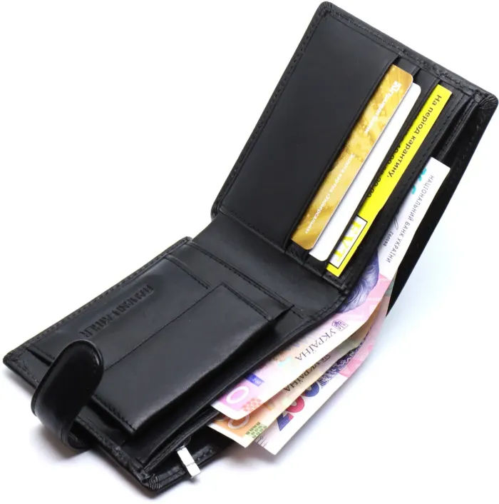 Чоловіче портмоне з натуральної шкіри ST Leather В104 Чорний