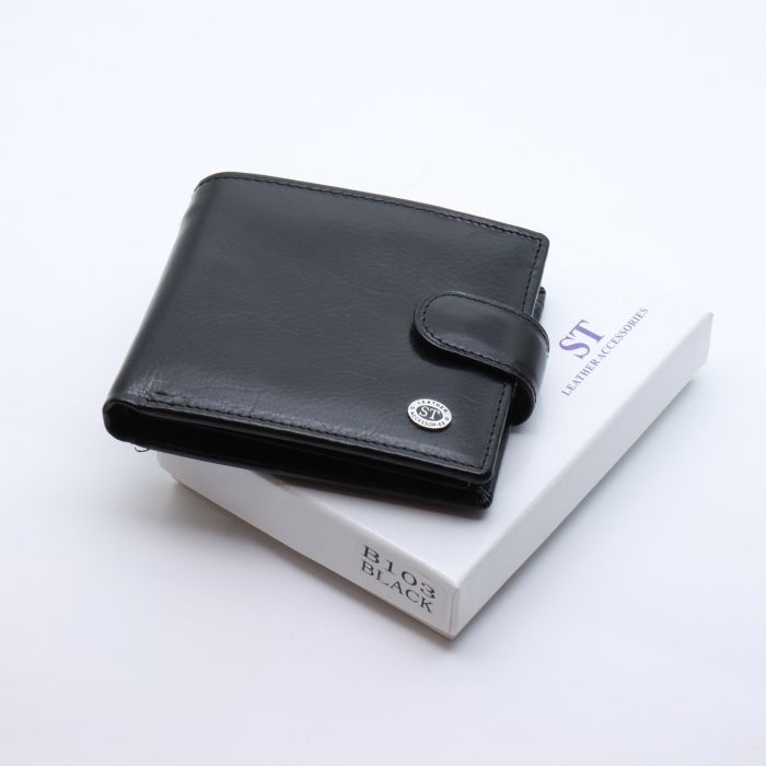 Стильне шкіряне портмоне ST Leather В 103 Чорний