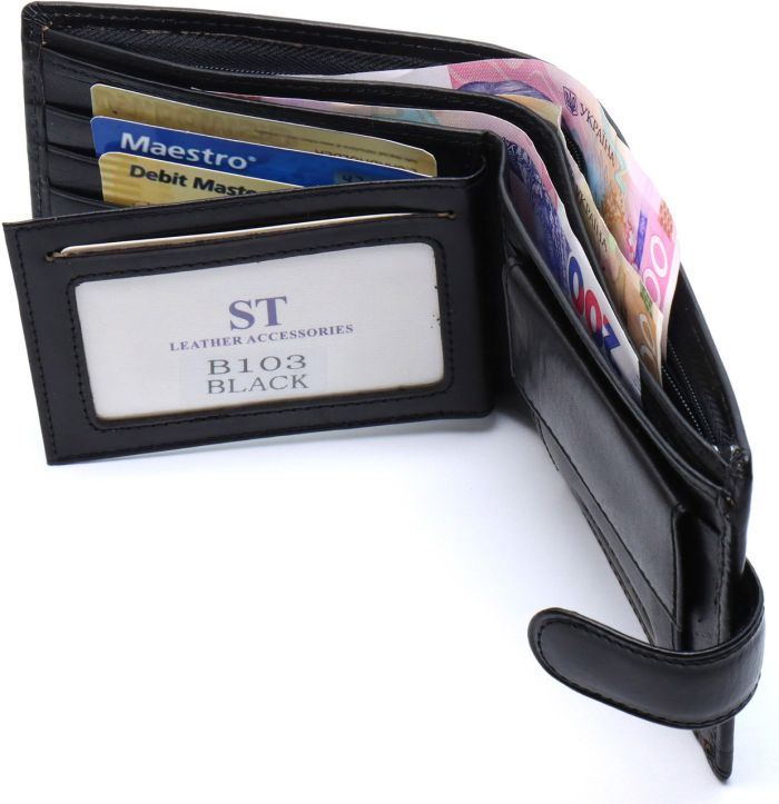Стильне шкіряне портмоне ST Leather В 103 Чорний